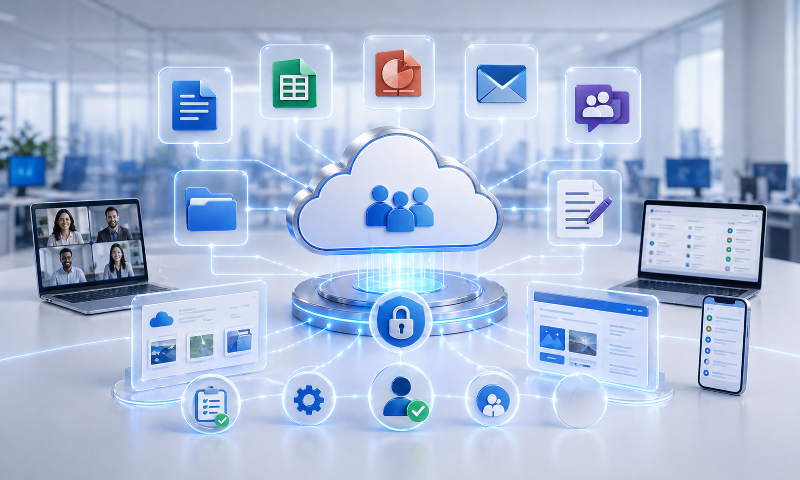 Microsoft 365 productivity and collaboration apps managed by QuickMSP
