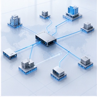 Generated visual for network monitoring and connected sites