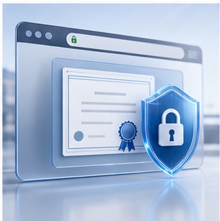 Generated visual for SSL certificates and encrypted website trust