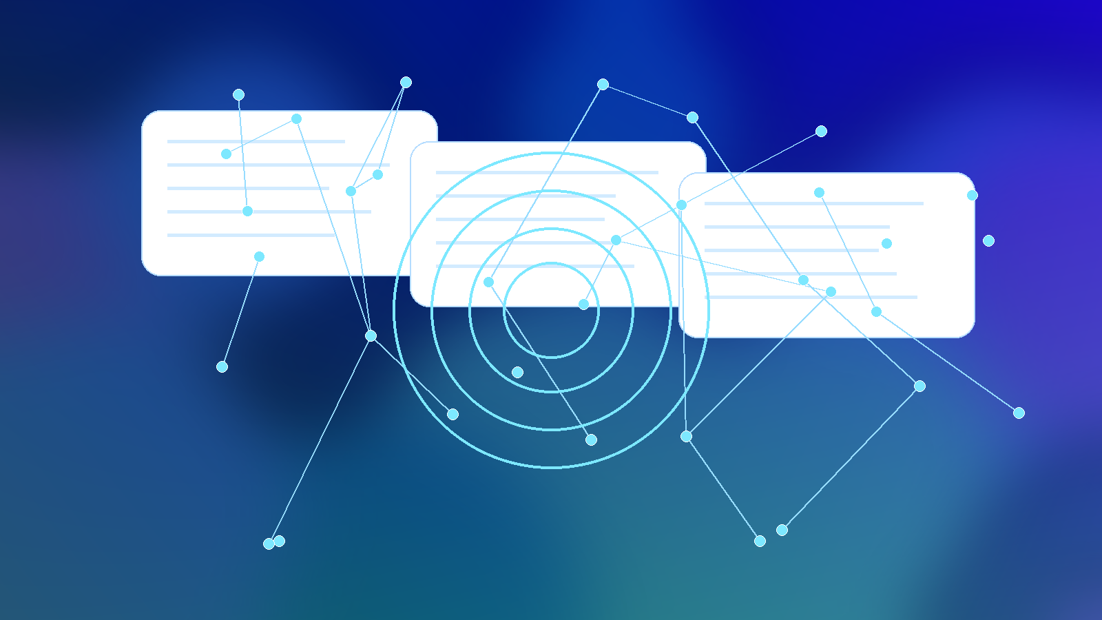 Layered identity access control dashboard abstraction with secure cloud and network nodes, no text