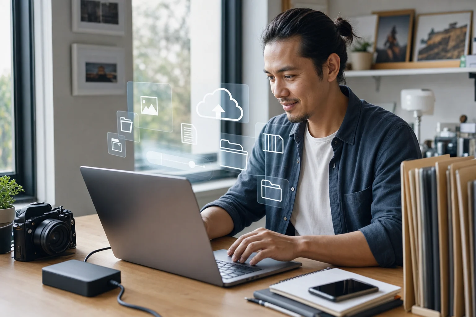 Small business owner recovering important files