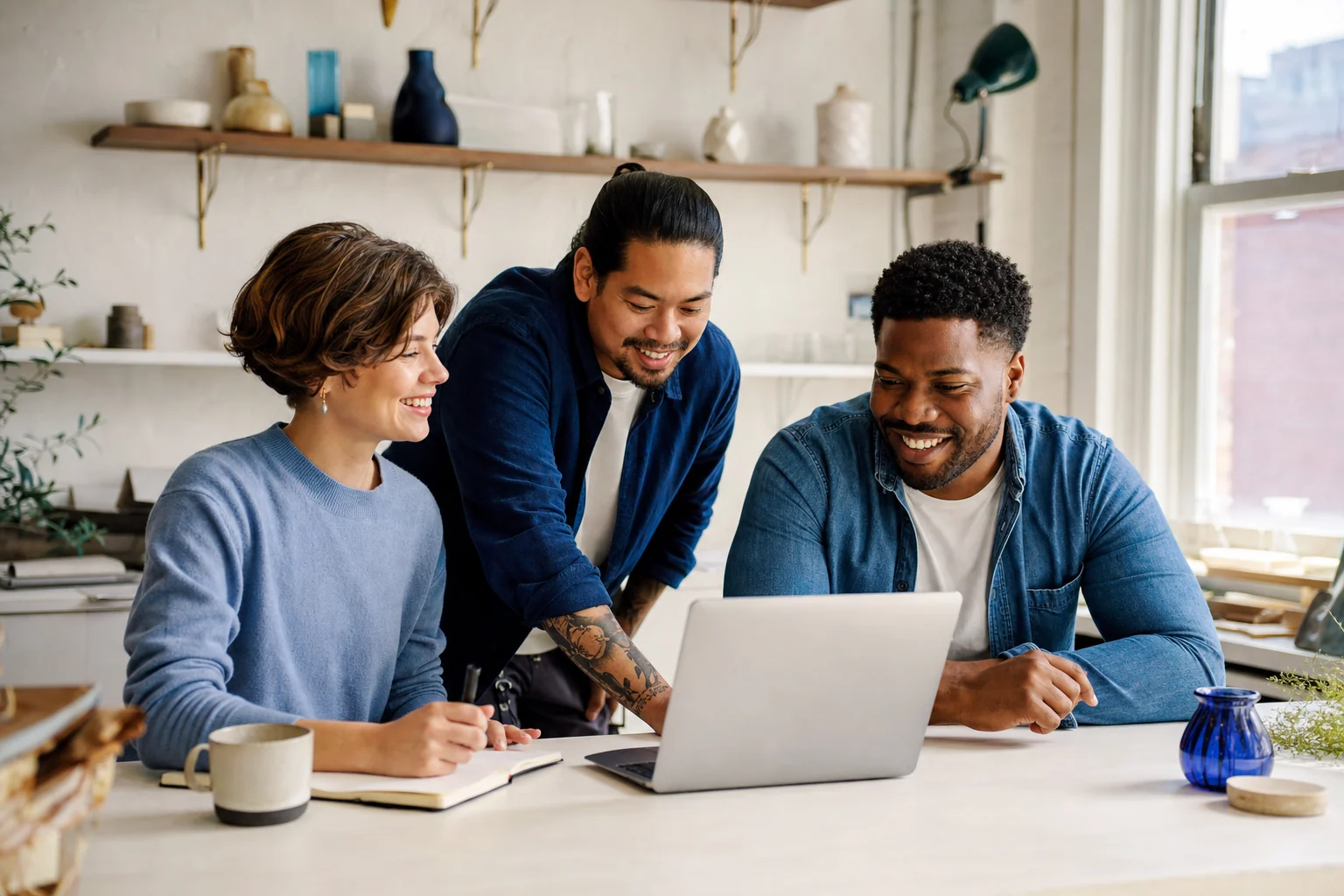 Small business team reviewing managed cybersecurity actions and account protection