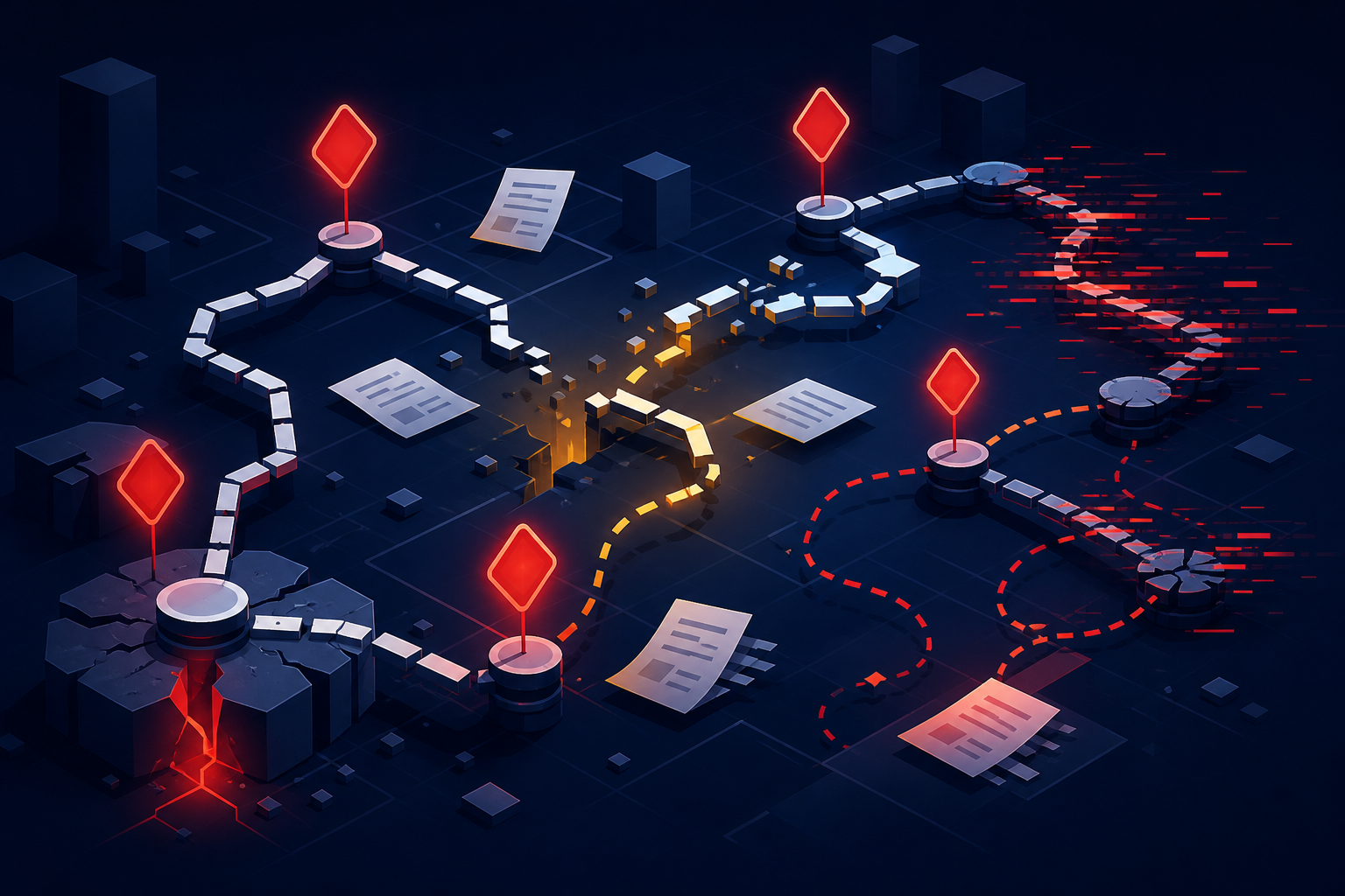 Fragmented service history danger and risk illustration
