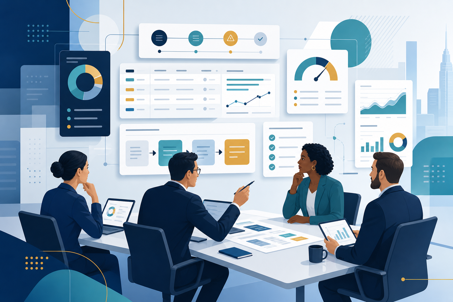 Change and risk records vector illustration