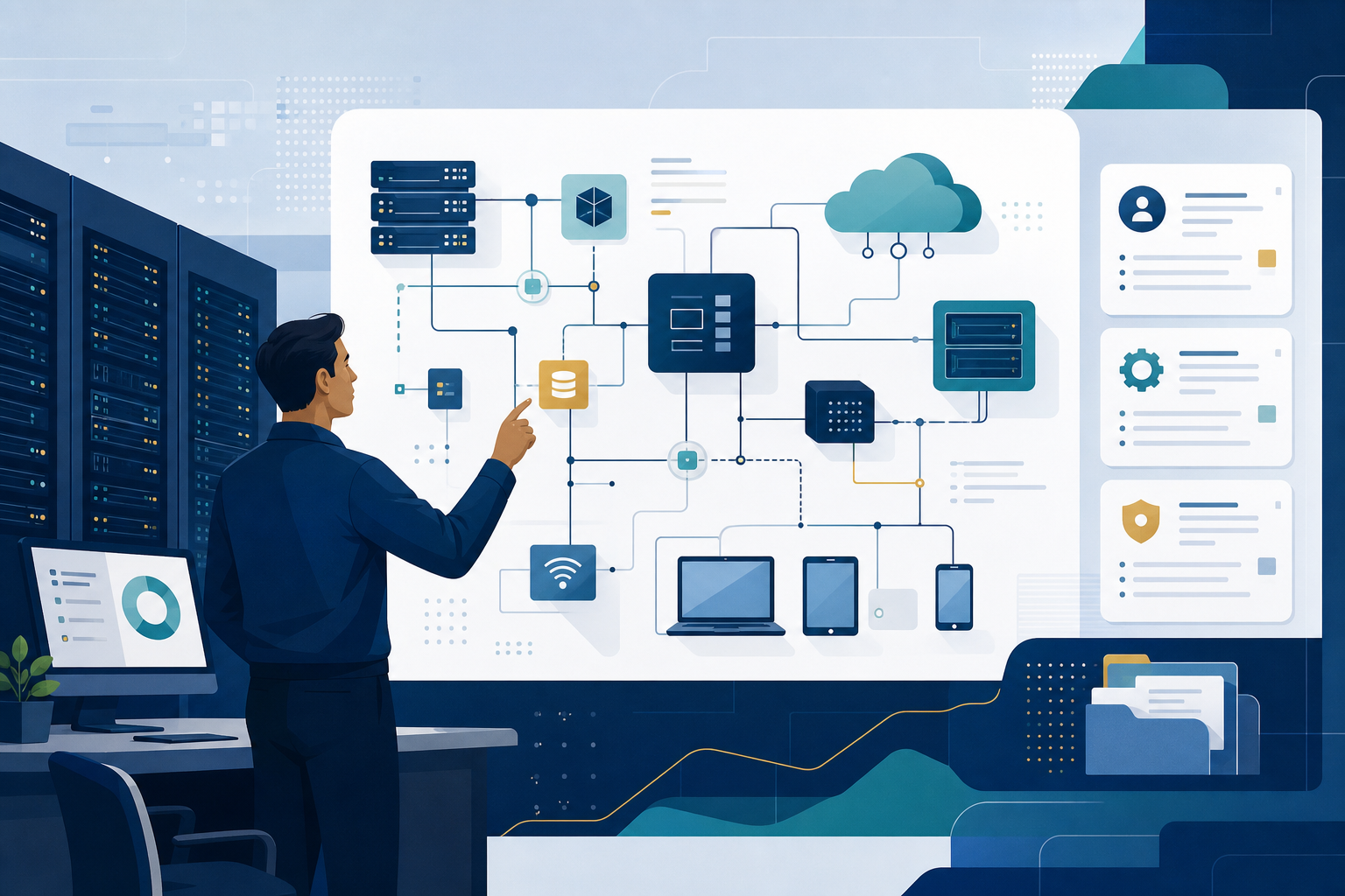 Service and asset inventory vector illustration