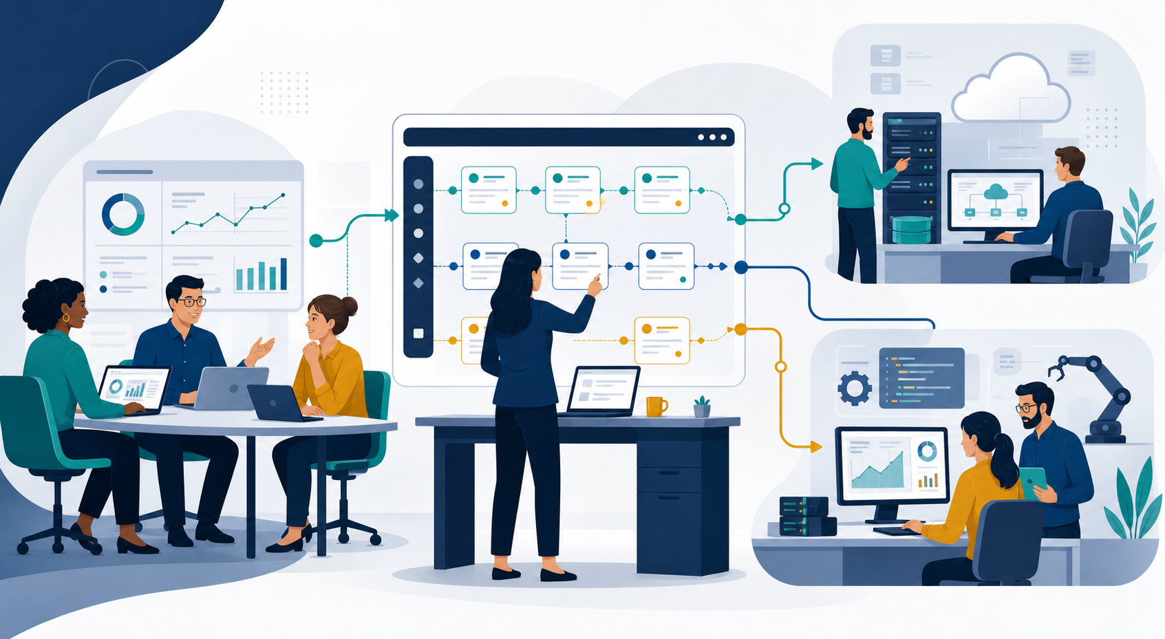 Provider coordination vector illustration