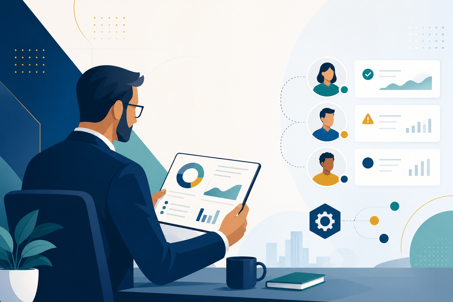 Operational reporting vector illustration