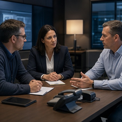 IT and business leaders coordinating a recovery decision