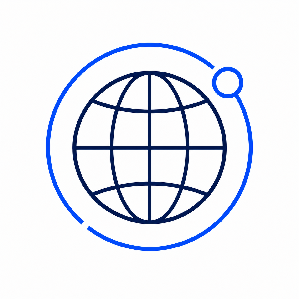 Domain service icon: globe and DNS connection