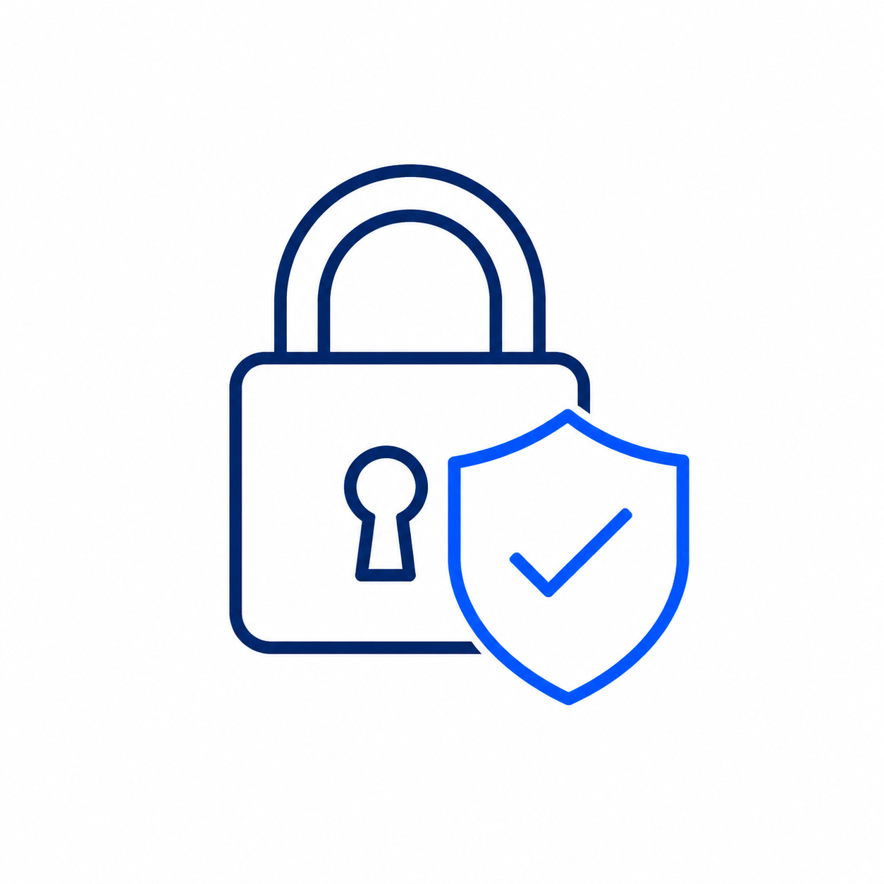 SSL service icon: padlock and security shield