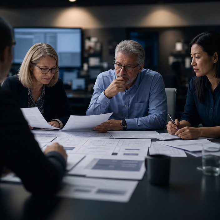 Senior operations team reviewing backup evidence and retention context