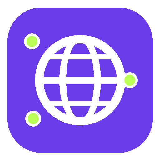 Domain service icon: globe and DNS connection