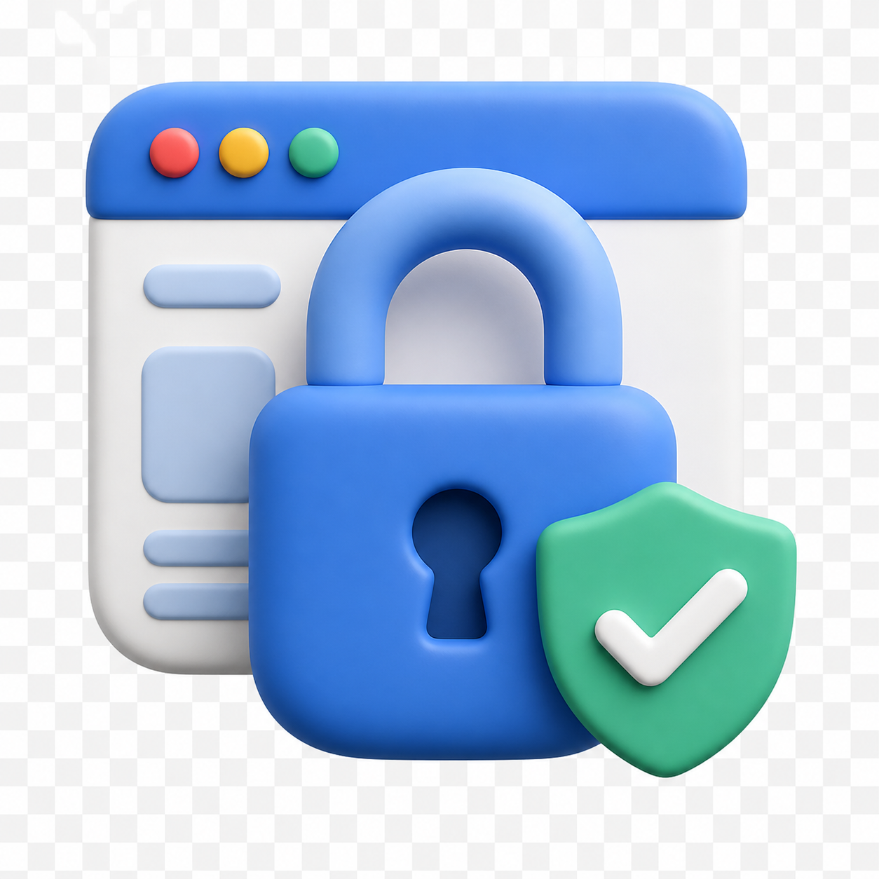 Friendly secure website and certificate icon